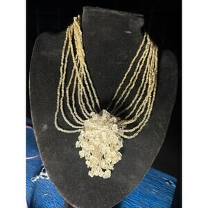 Blimbingsari necklace Pendant Beaded natural quartz art deco vintage